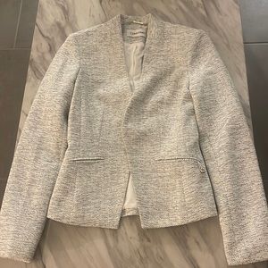 Calvin Klein White and Black Blazer. Size 0